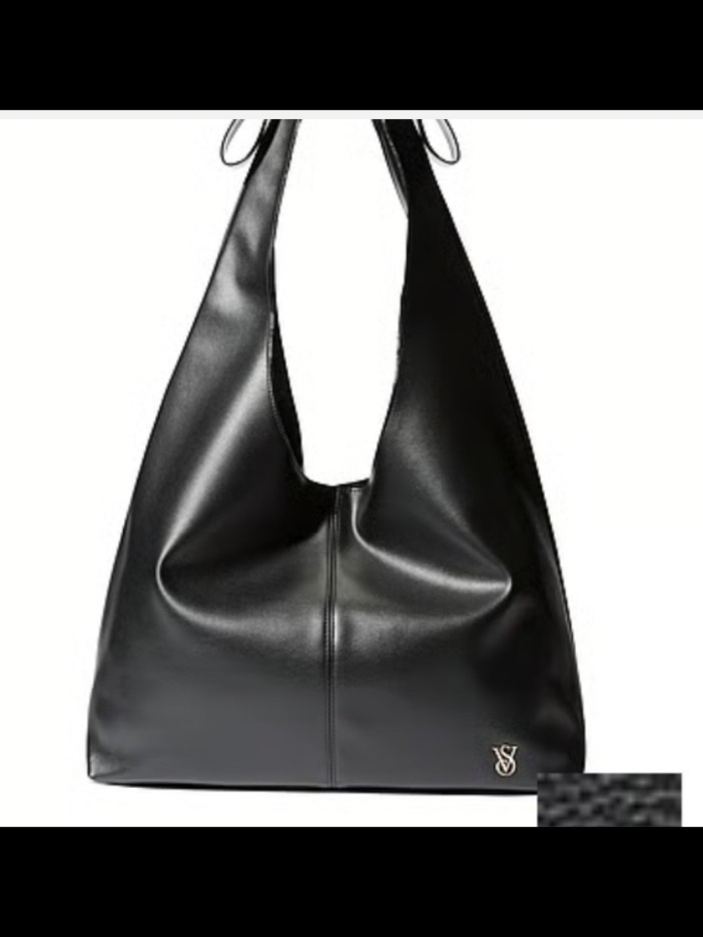 Victoria's Secret Black Leather Hobo Shoulder Bag